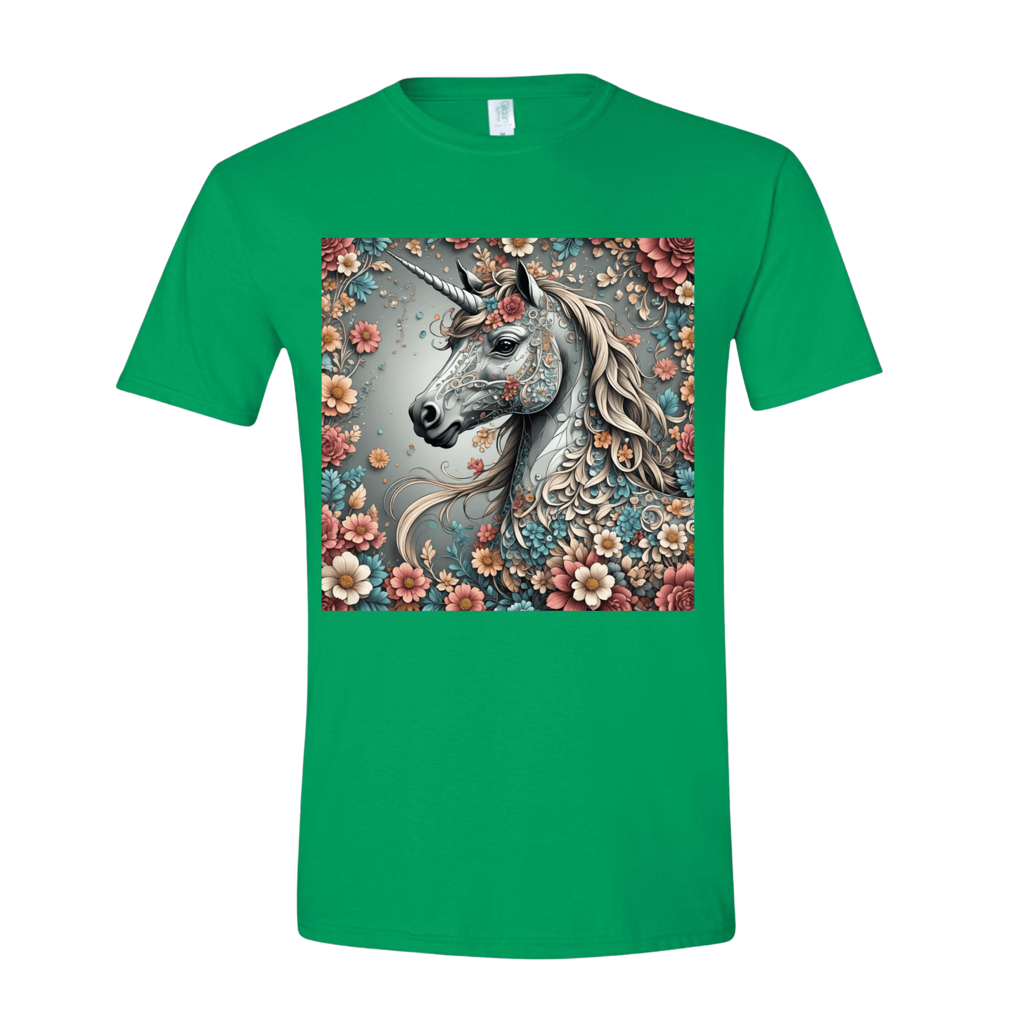 T-Shirt Irish Green / S Blossoming Magic Unicorn T-Shirt Blossoming Magic Unicorn T-Shirt