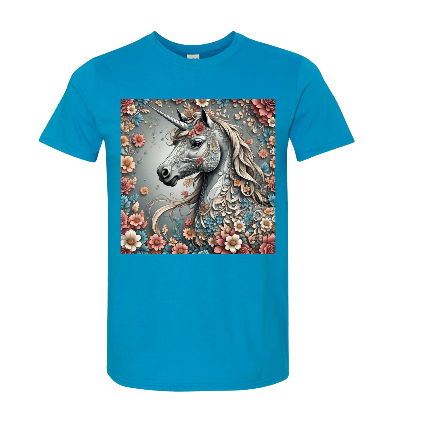 T-Shirt Sapphire / S Blossoming Magic Unicorn T-Shirt Blossoming Magic Unicorn T-Shirt