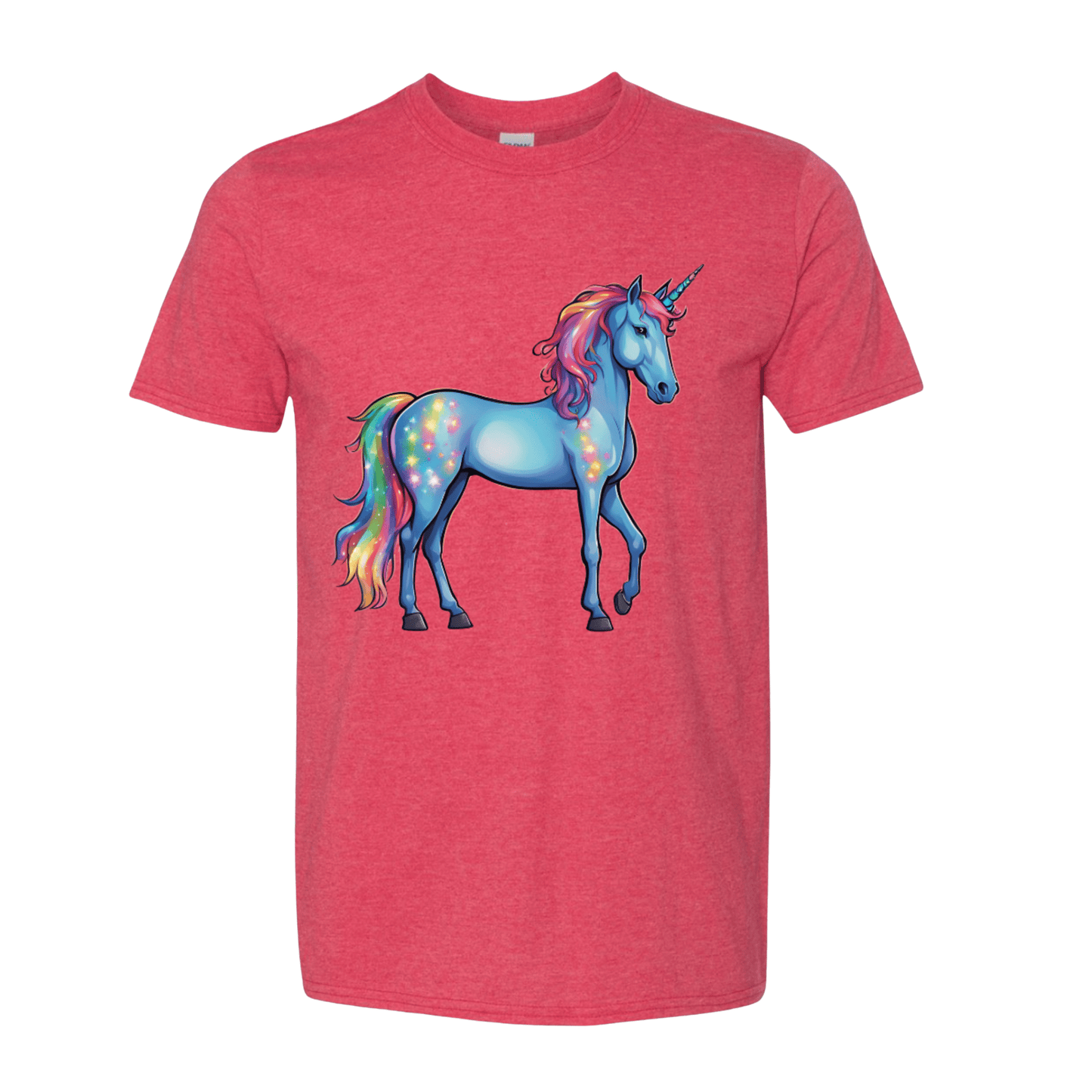 T-Shirt Heather Red / S Cosmic Colorful Unicorn T-Shirt Cosmic Colorful Unicorn T-Shirt
