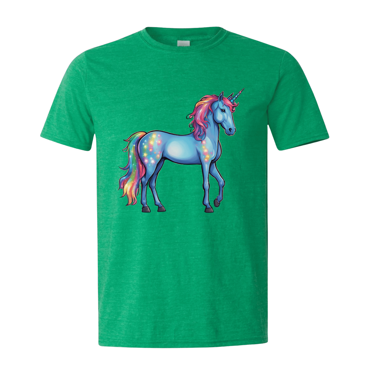 T-Shirt Heather Irish Green / S Cosmic Colorful Unicorn T-Shirt Cosmic Colorful Unicorn T-Shirt
