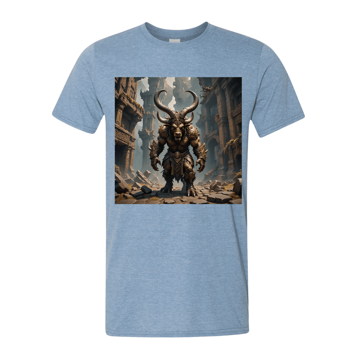 T-Shirt Heather Indigo / S Menacing Minotaur T-Shirt Menacing Minotaur T-Shirt