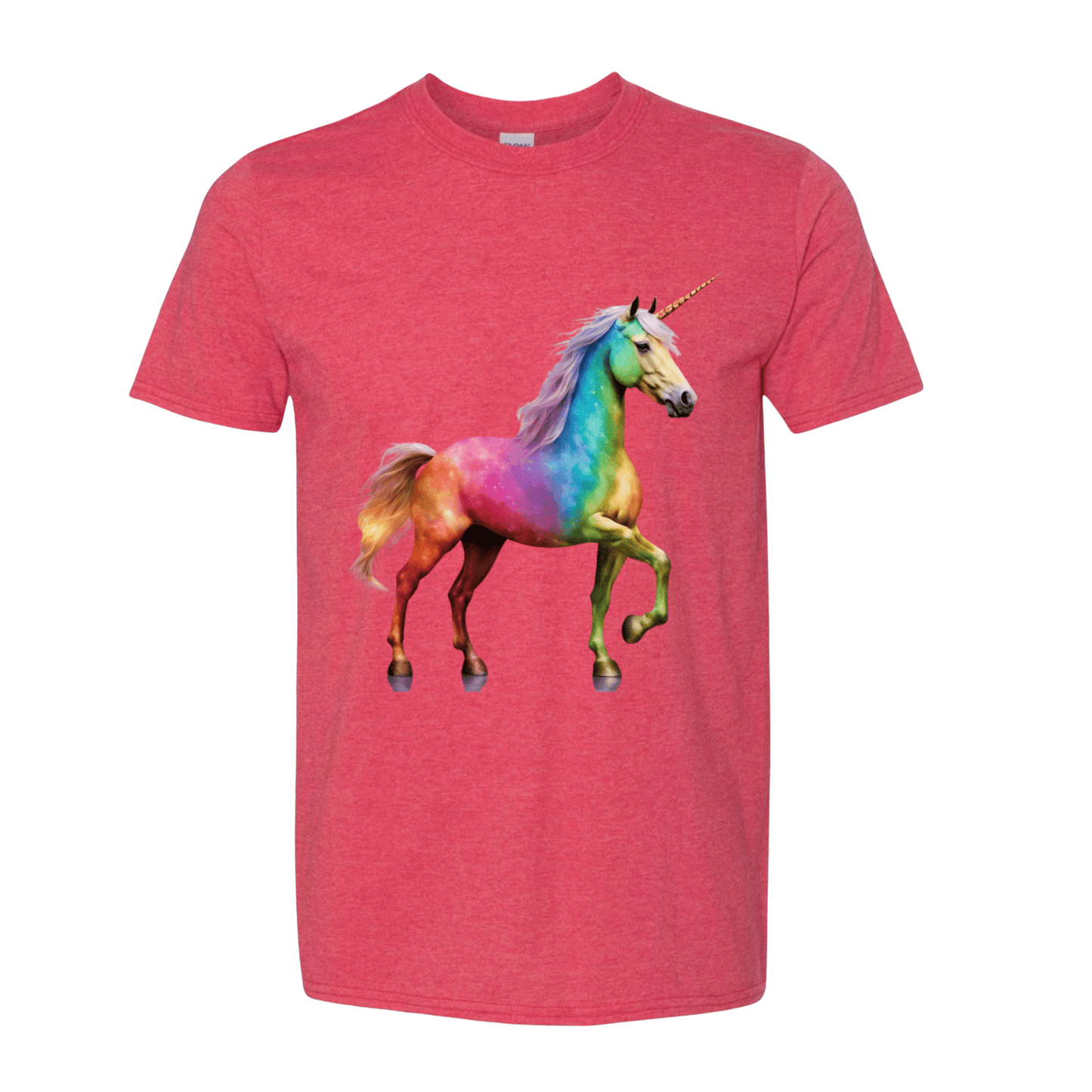 T-Shirt Heather Red / S Rainbow Unicorn T-Shirt Rainbow Unicorn T-Shirt