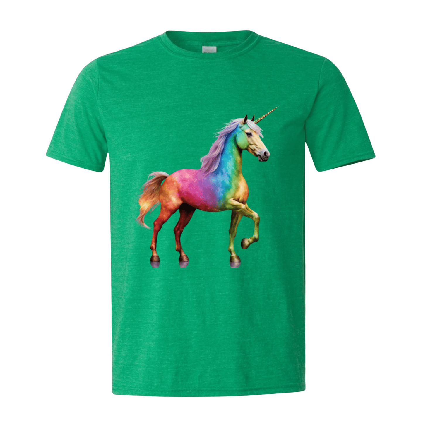 T-Shirt Heather Irish Green / S Rainbow Unicorn T-Shirt Rainbow Unicorn T-Shirt