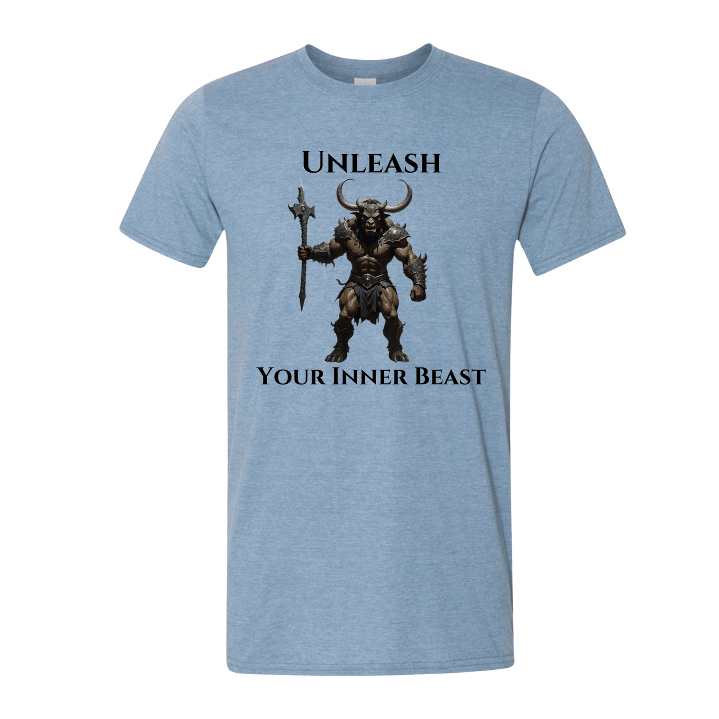 T-Shirt Heather Indigo / S Unleash Your Inner Beast Minotaur T-Shirt Unleash Your Inner Beast Minotaur T-Shirt