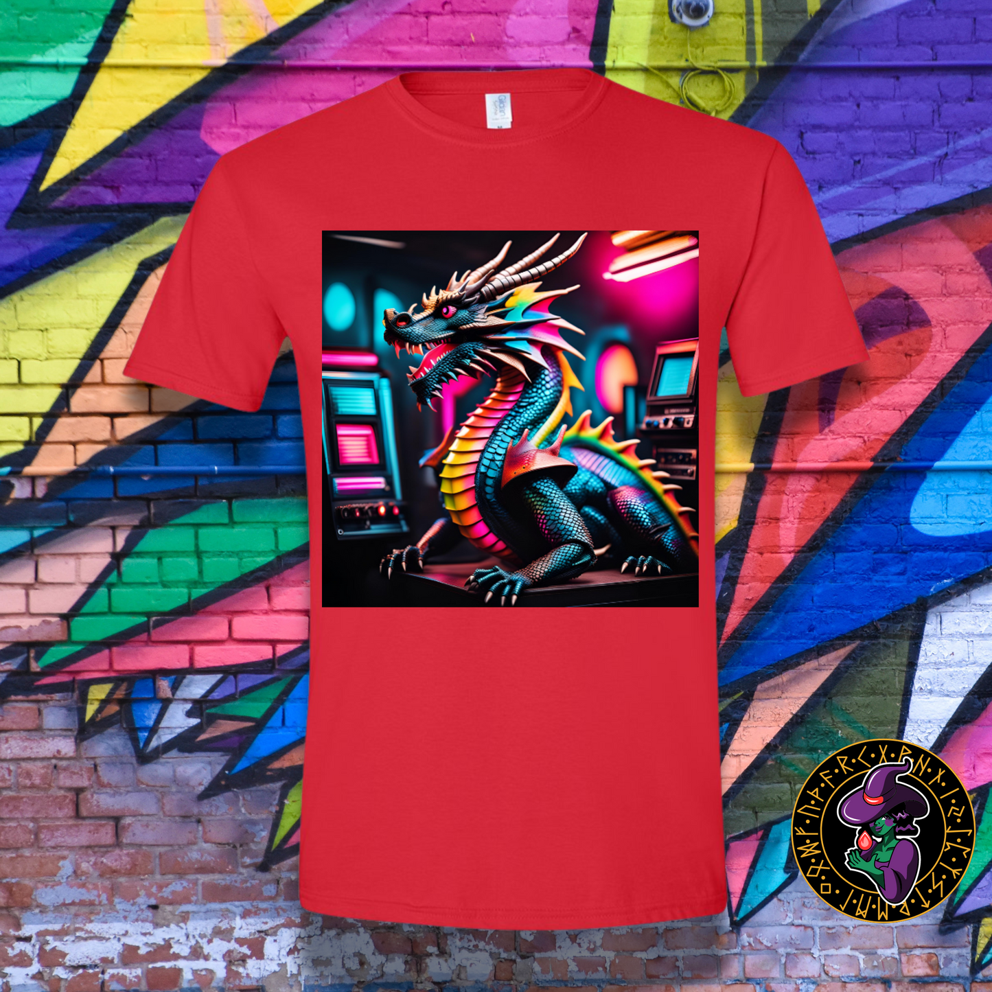 Rainbow Neon Dragon T-Shirt