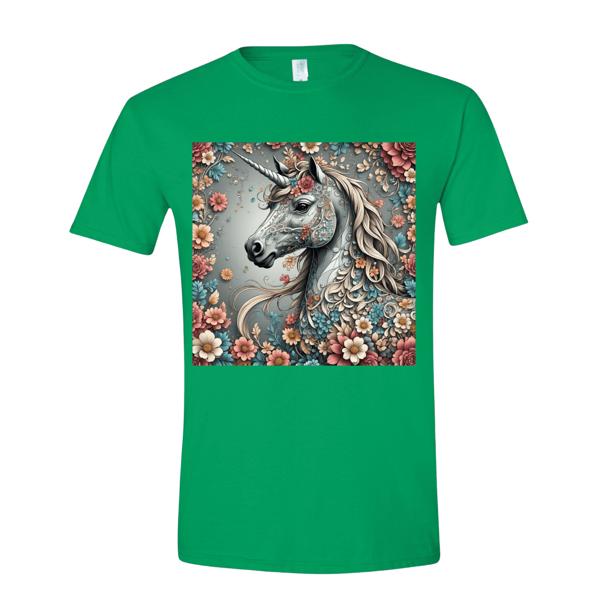 T-Shirt Irish Green / S Blossoming Magic Unicorn T-Shirt Blossoming Magic Unicorn T-Shirt