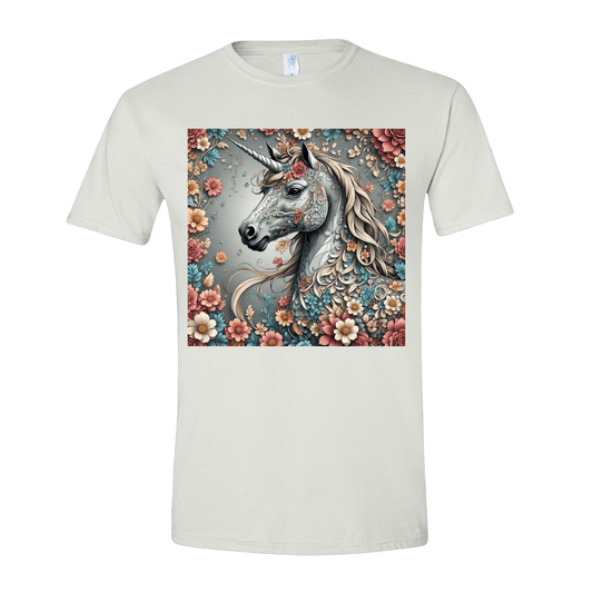 T-Shirt White / S Blossoming Magic Unicorn T-Shirt Blossoming Magic Unicorn T-Shirt
