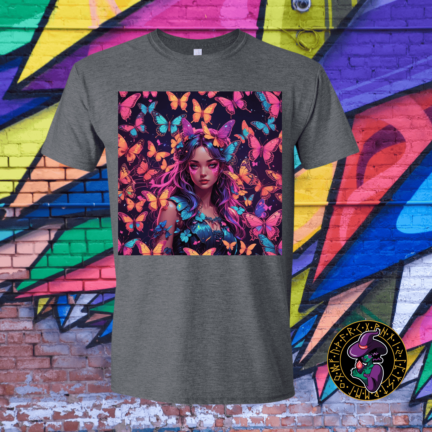 T-Shirt Dark Heather / S Butterfly Woman T-Shirt Butterfly Woman T-Shirt