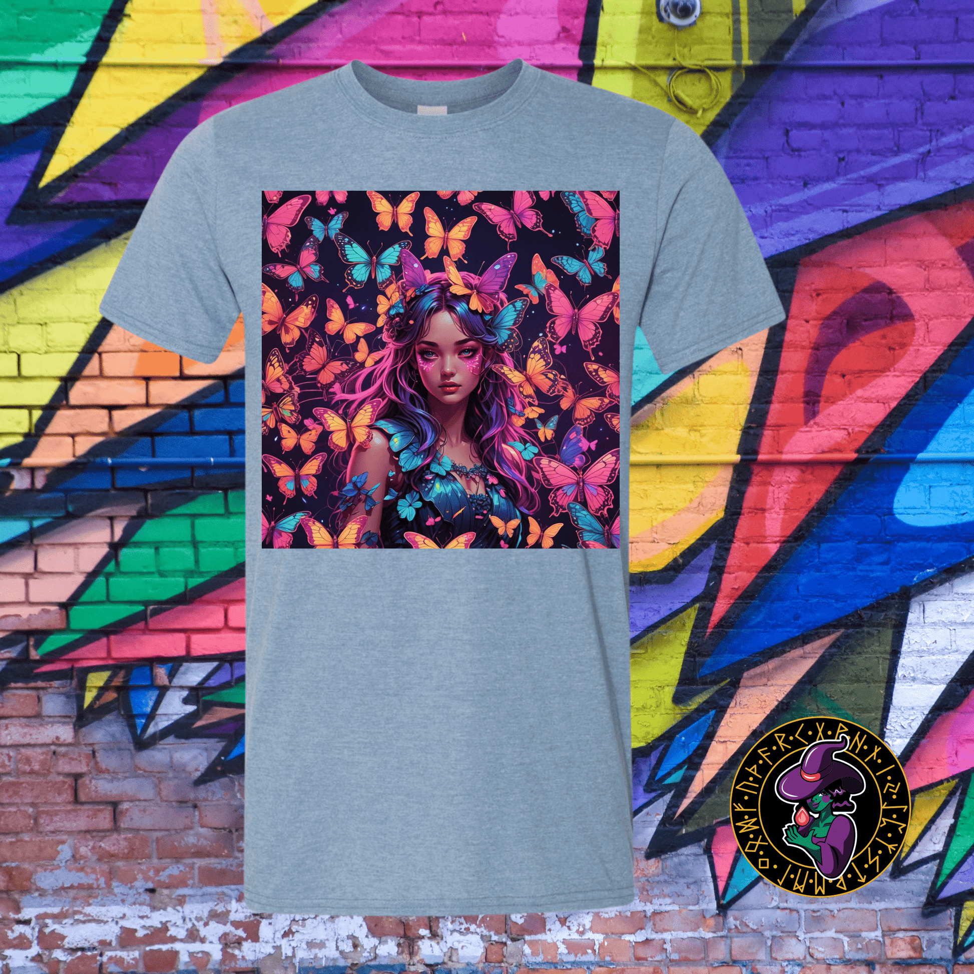 T-Shirt Heather Indigo / S Butterfly Woman T-Shirt Butterfly Woman T-Shirt