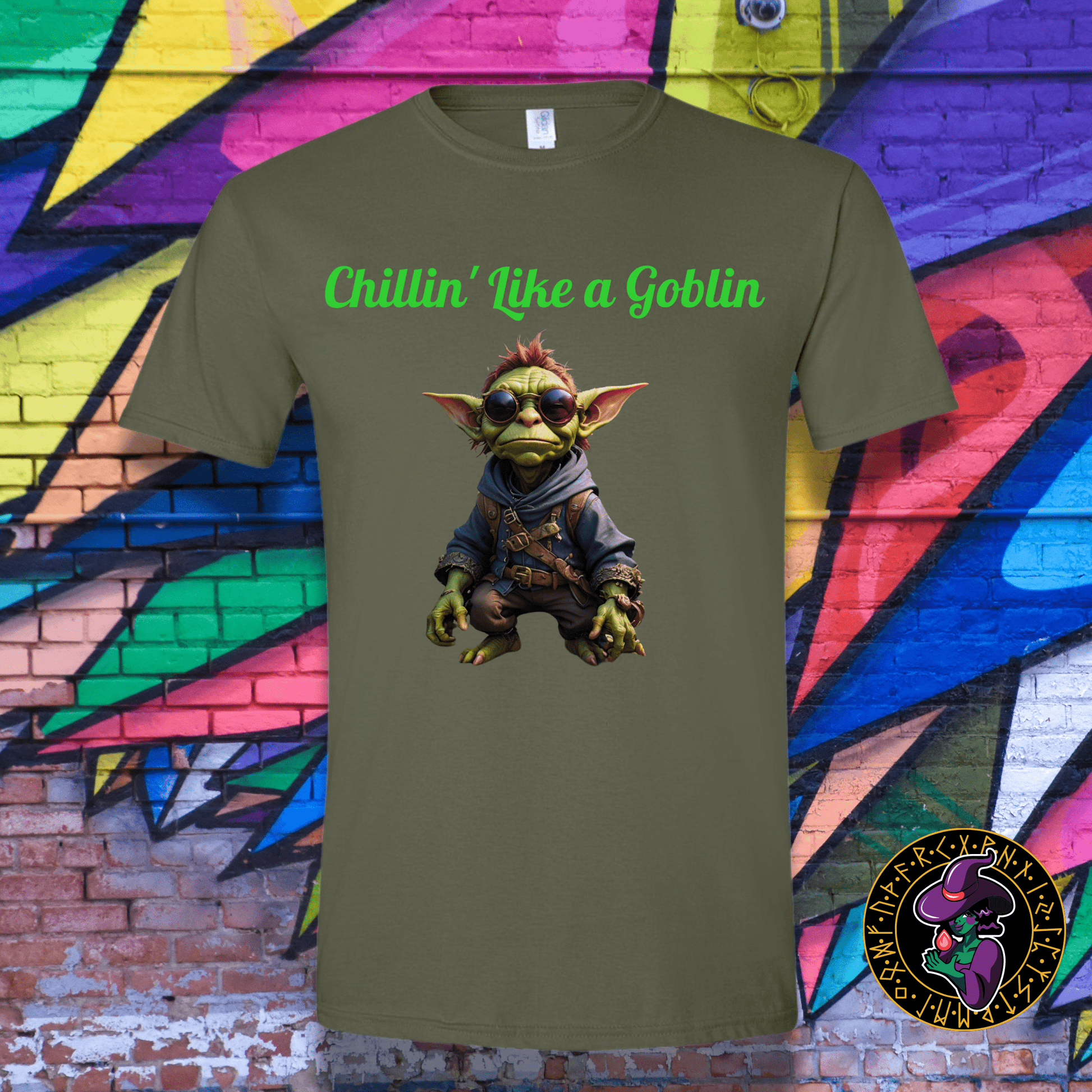 T-Shirt Military Green / S Chillin like a Goblin T-Shirt Chillin like a Goblin T-Shirt