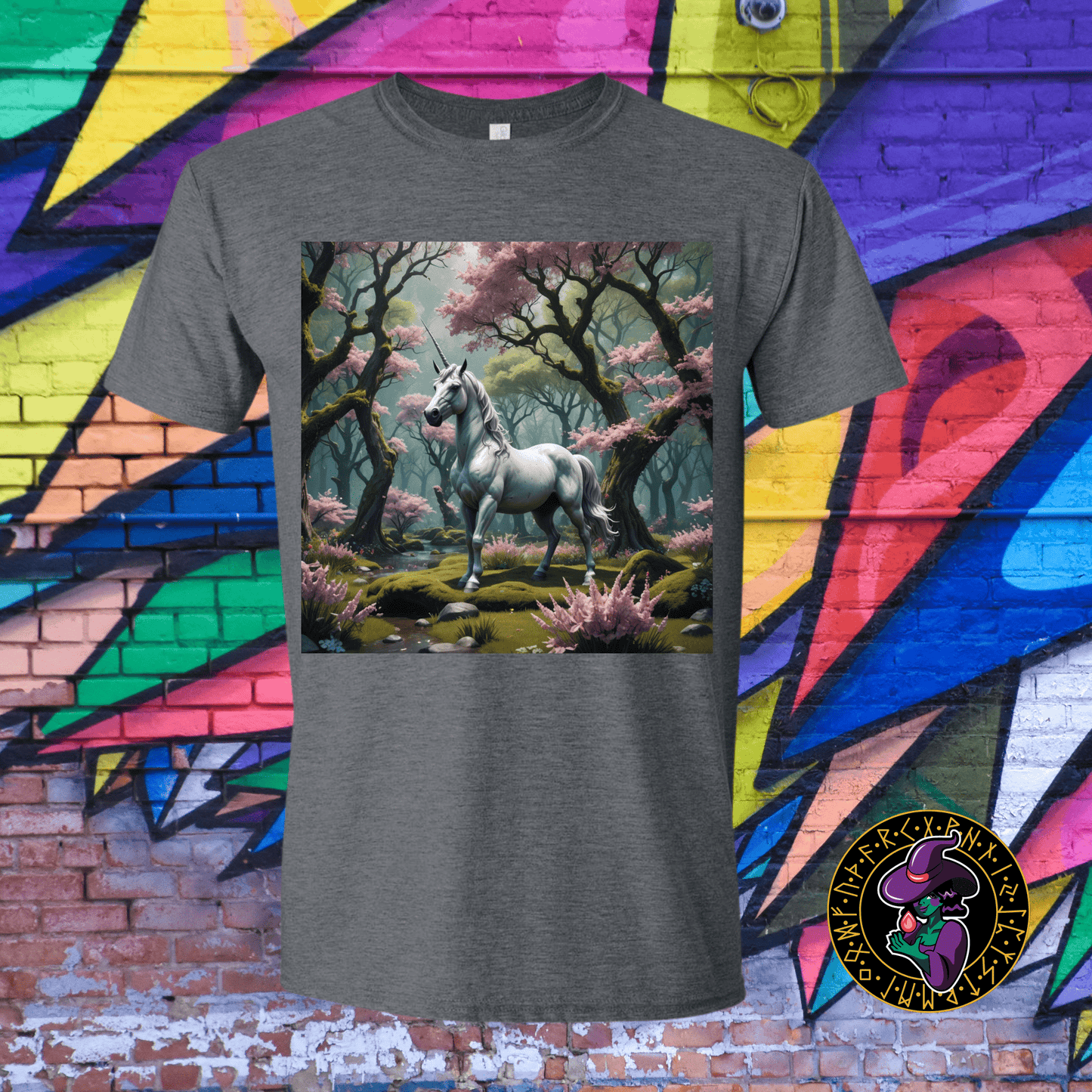 T-Shirt Dark Heather / S Enchanted Unicorn Spring T-Shirt Enchanted Unicorn Spring T-Shirt