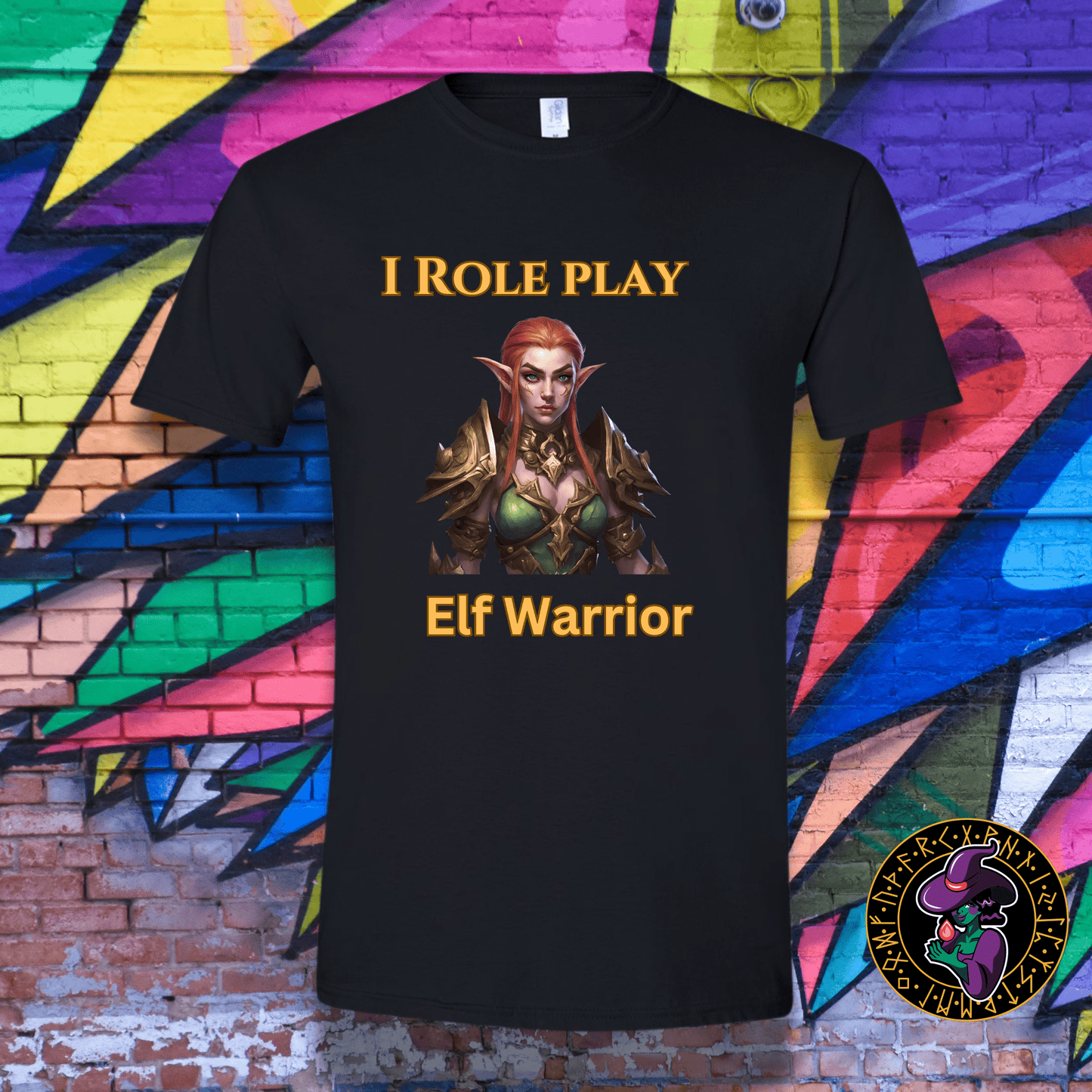 T-Shirt Black / S Female Elf: I Role Play Elf Warrior T-Shirt Female Elf: I Role Play Elf Warrior T-Shirt