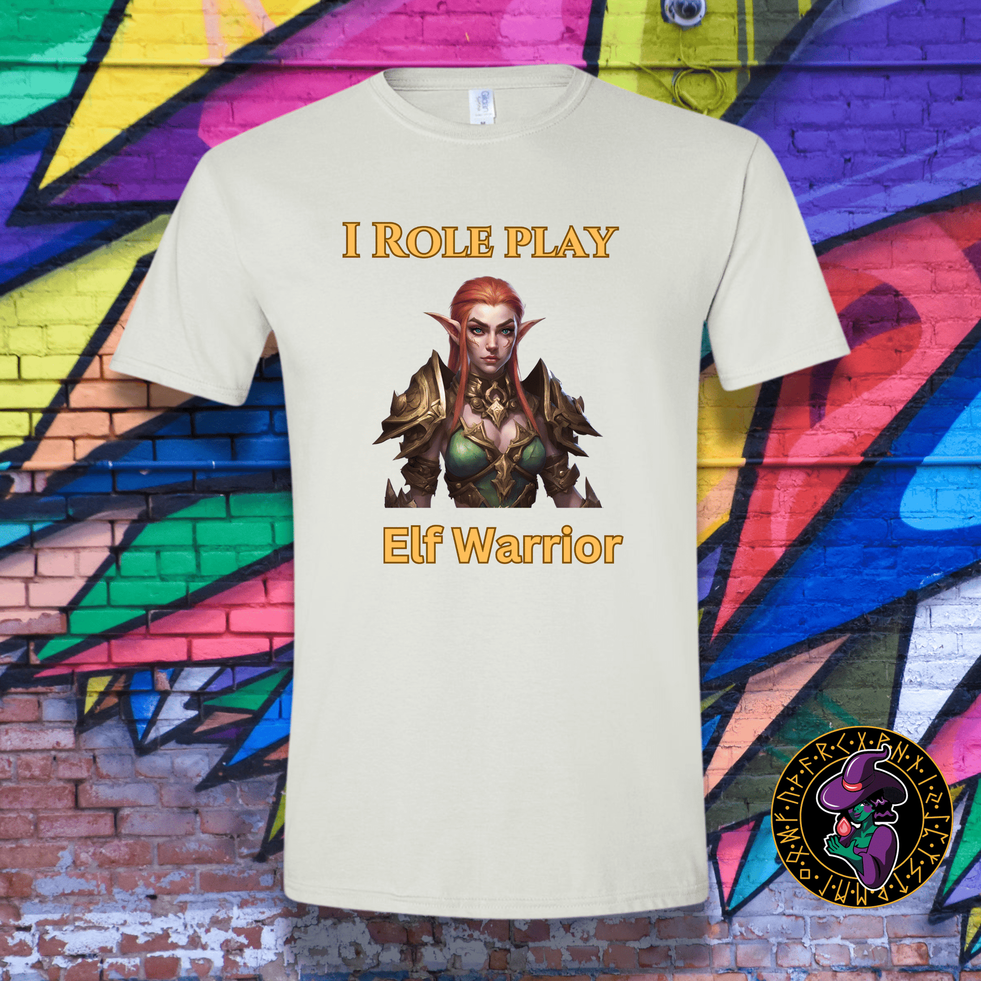 T-Shirt White / S Female Elf: I Role Play Elf Warrior T-Shirt Female Elf: I Role Play Elf Warrior T-Shirt