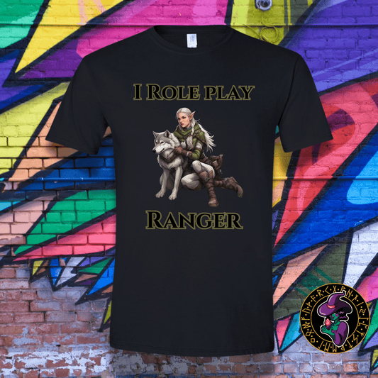 T-Shirt Black / S Female Elf: I Role Play Ranger T-Shirt Female Elf: I Role Play Ranger T-Shirt