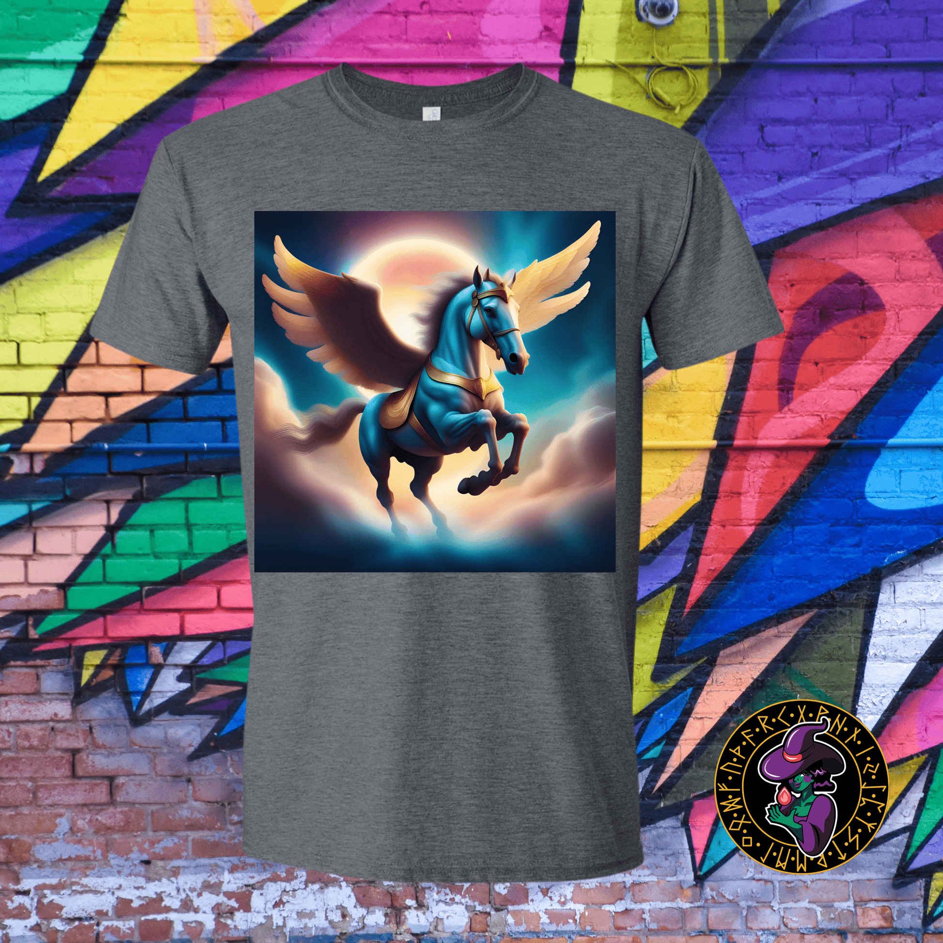 T-Shirt Dark Heather / S Flight of Pegasus T-Shirt Flight of Pegasus T-Shirt