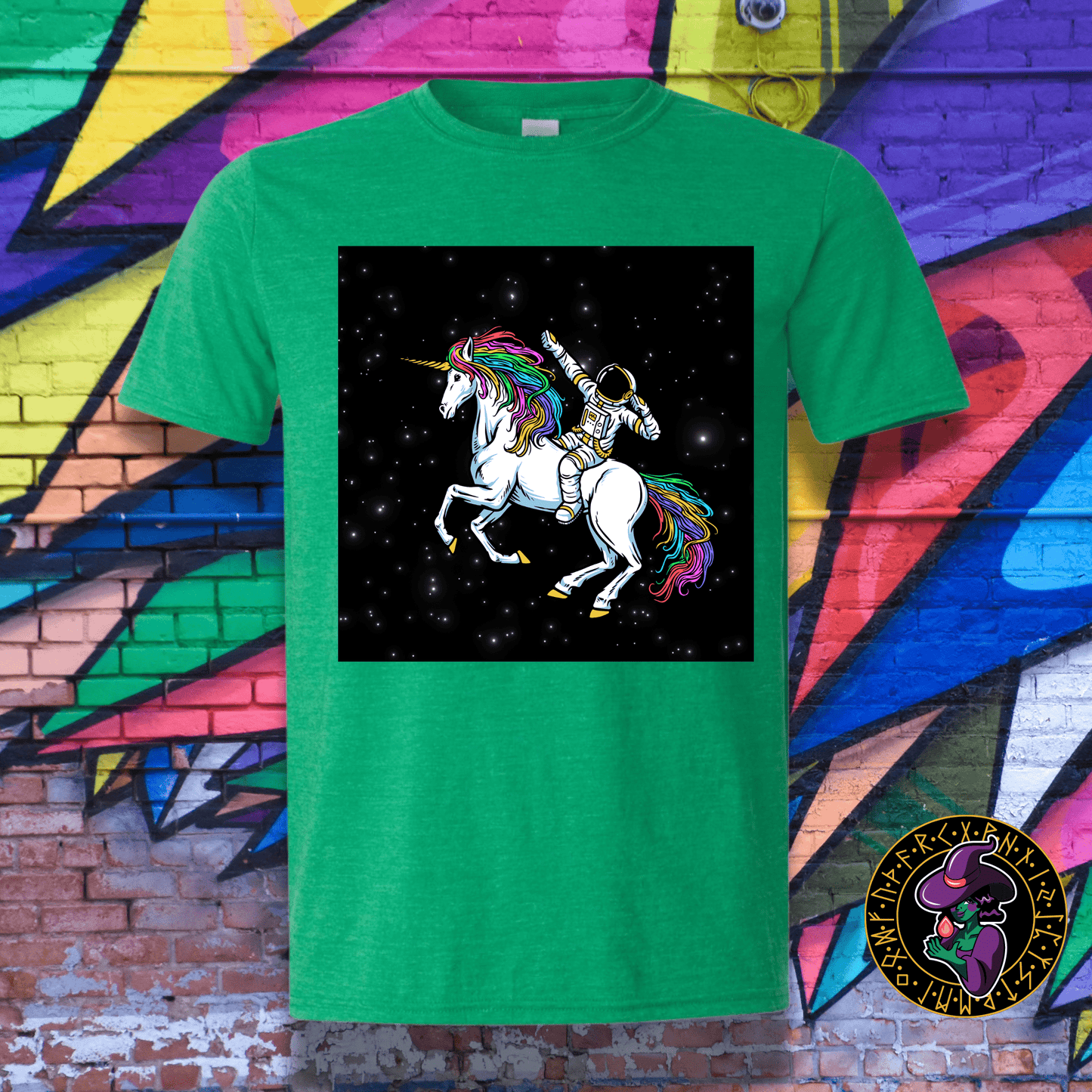 T-Shirt Heather Irish Green / S Galactic Unicorn Rider T-Shirt Galactic Unicorn Rider T-Shirt