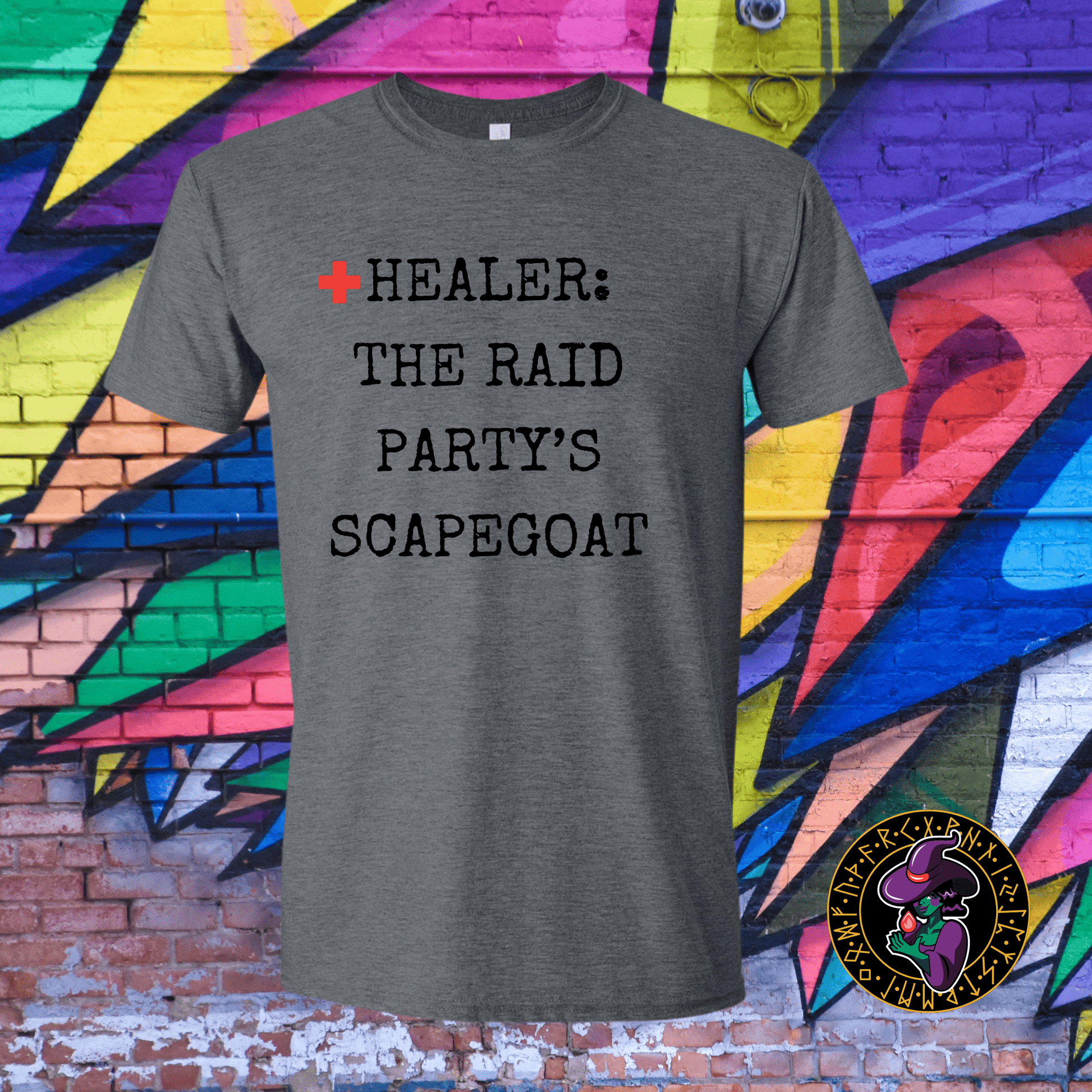 T-Shirt Dark Heather / S Healer: The Raid Party's Scapegoat T-Shirt Healer: The Raid Party's Scapegoat T-Shirt