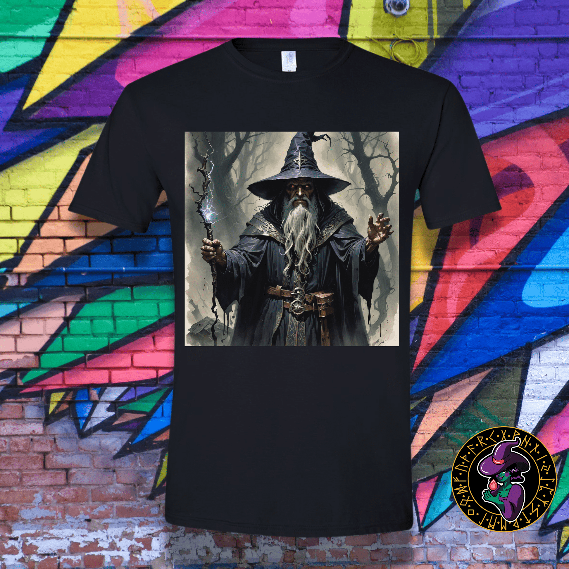 T-Shirt Black / S Mad Wizard's Fury: Arcane Lightning T-Shirt