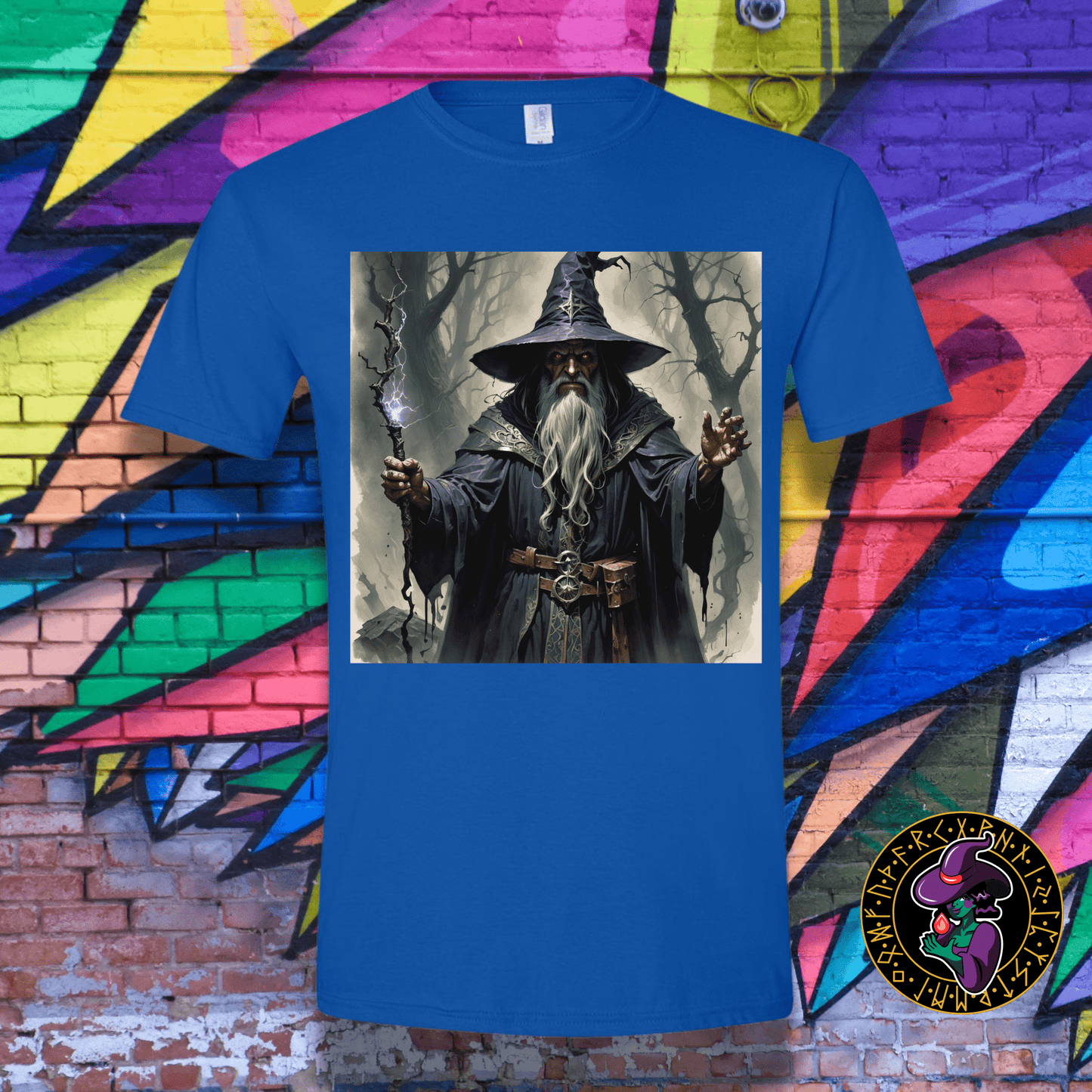 T-Shirt Royal / S Mad Wizard's Fury: Arcane Lightning T-Shirt