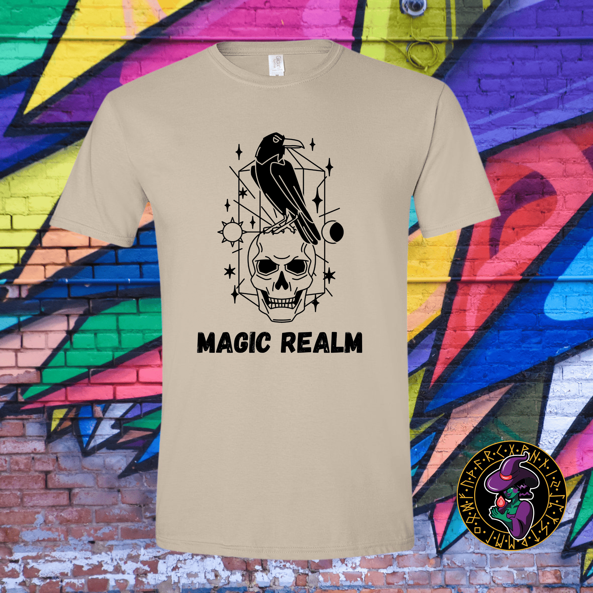 T-Shirt Sand / S Magic Realm Raven T-Shirt Magic Realm Raven T-Shirt