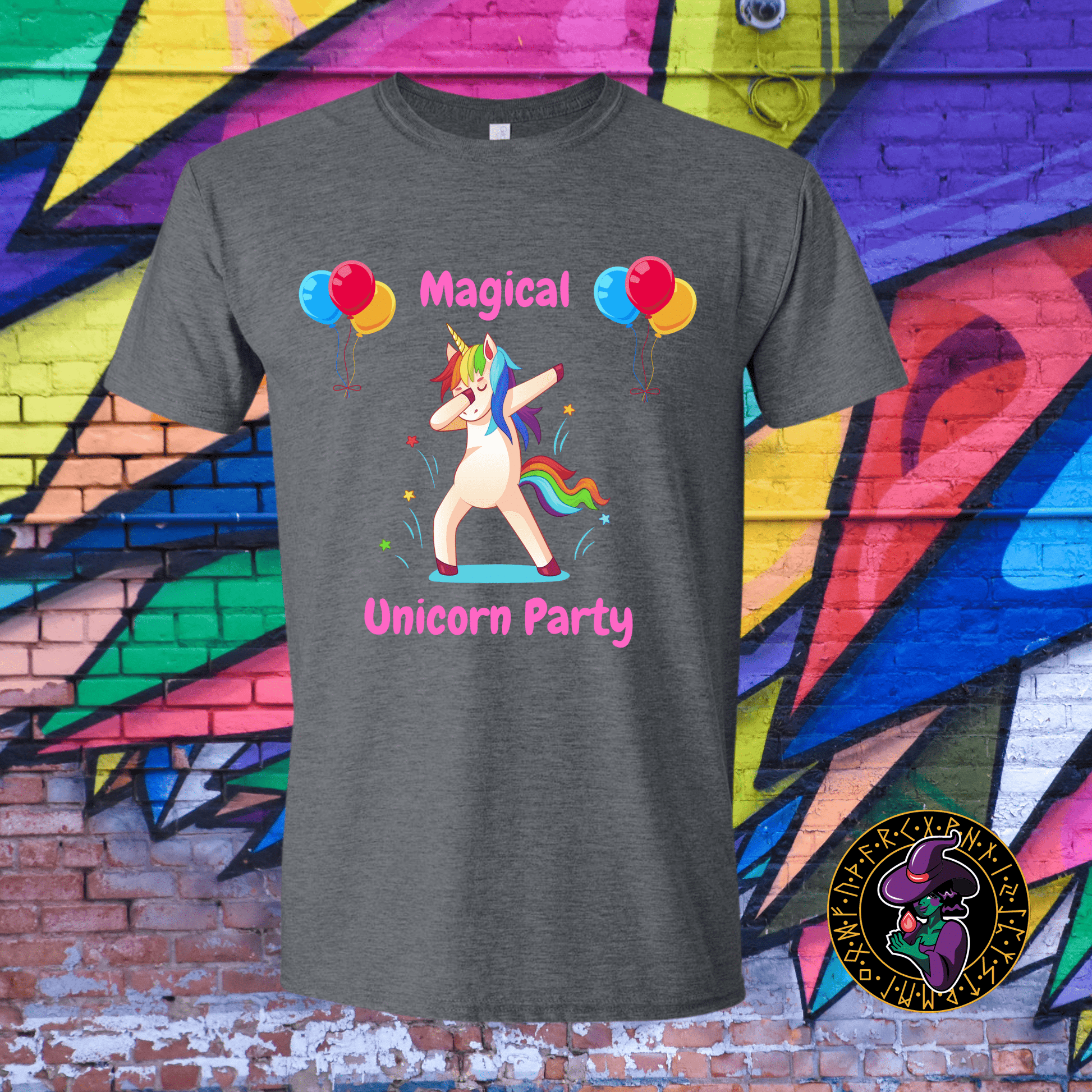 T-Shirt Dark Heather / S Magical Unicorn Party T-Shirt