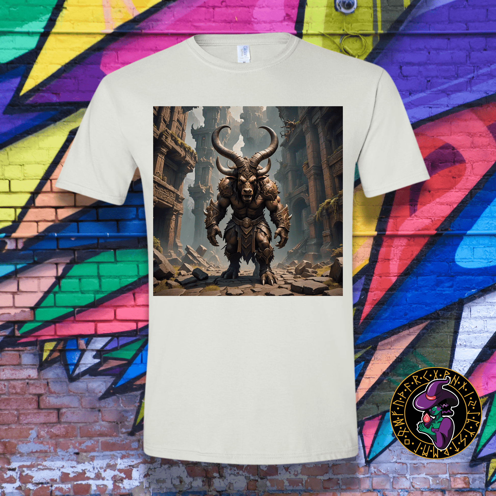 T-Shirt White / S Menacing Minotaur T-Shirt Menacing Minotaur T-Shirt