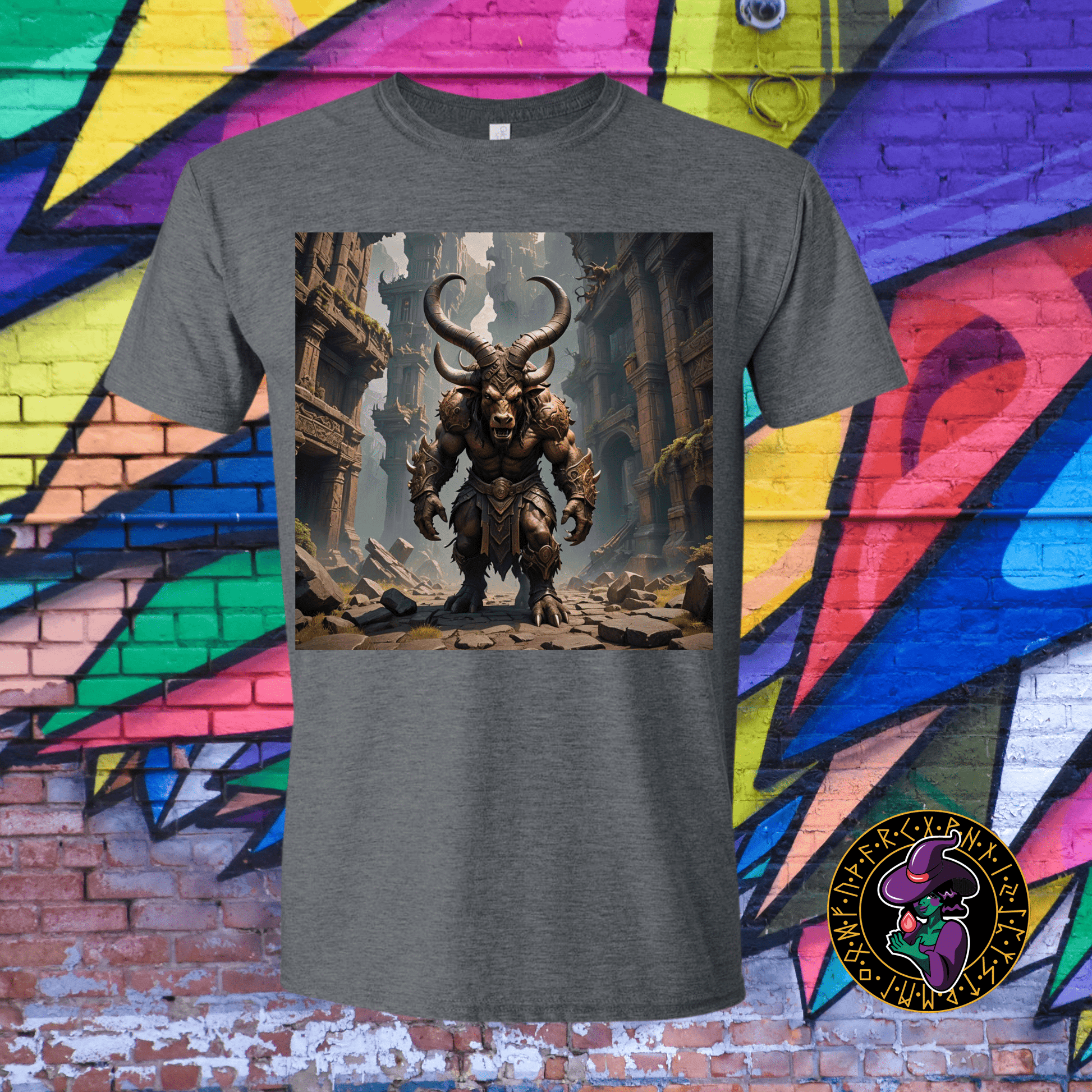 T-Shirt Dark Heather / S Menacing Minotaur T-Shirt Menacing Minotaur T-Shirt