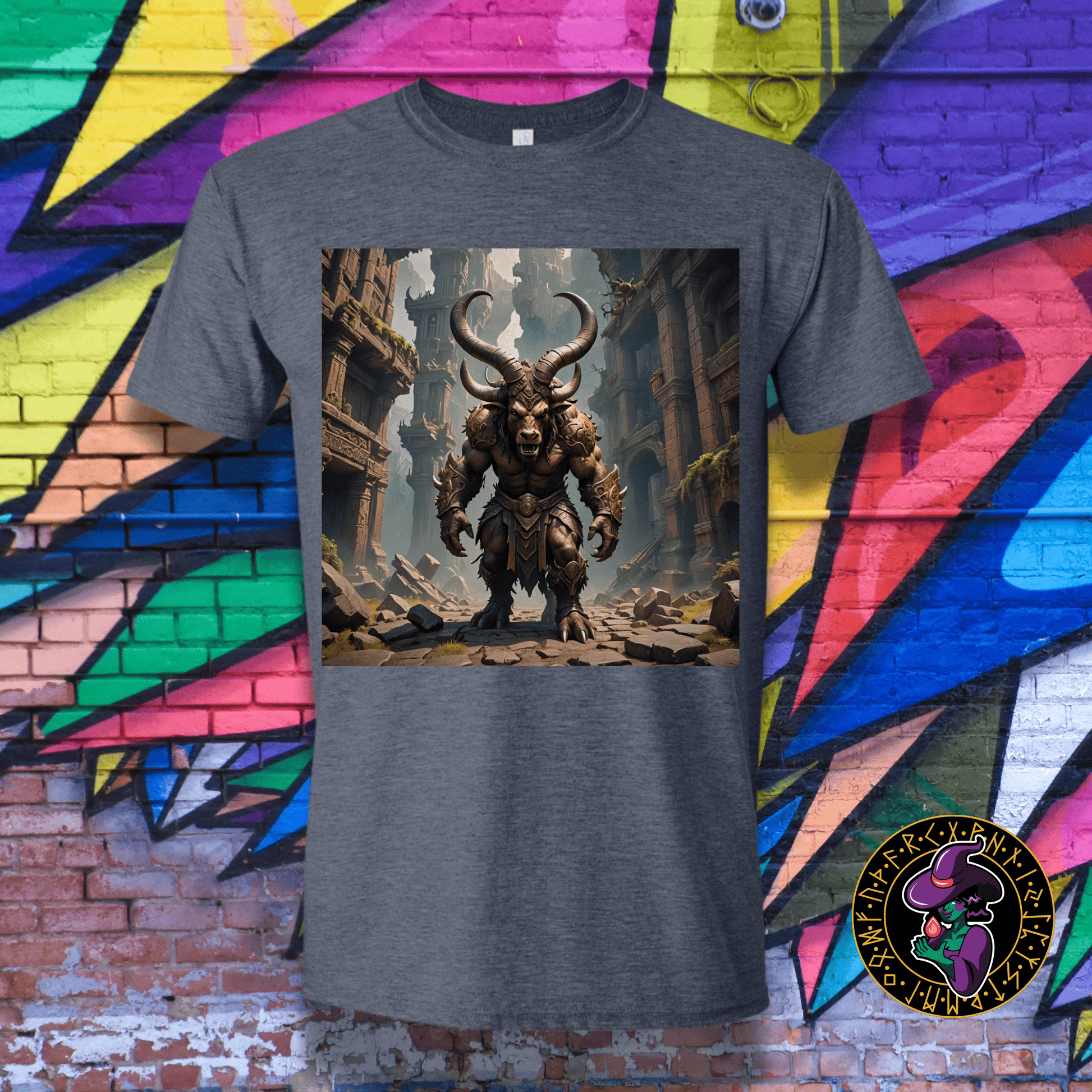 T-Shirt Heather Navy / S Menacing Minotaur T-Shirt Menacing Minotaur T-Shirt