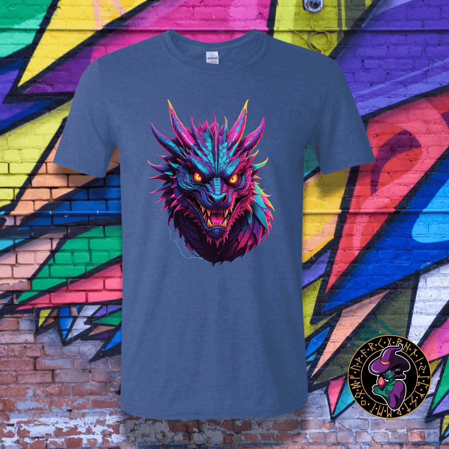 T-Shirt Heather Royal / S Neon Dragon Majesty T-Shirt Neon Dragon Majesty T-Shirt