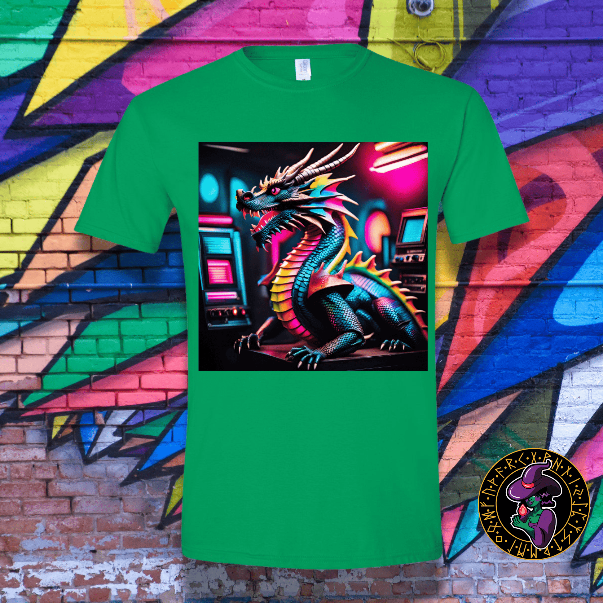 T-Shirt Irish Green / S Rainbow Neon Dragon T-Shirt Rainbow Neon Dragon T-Shirt