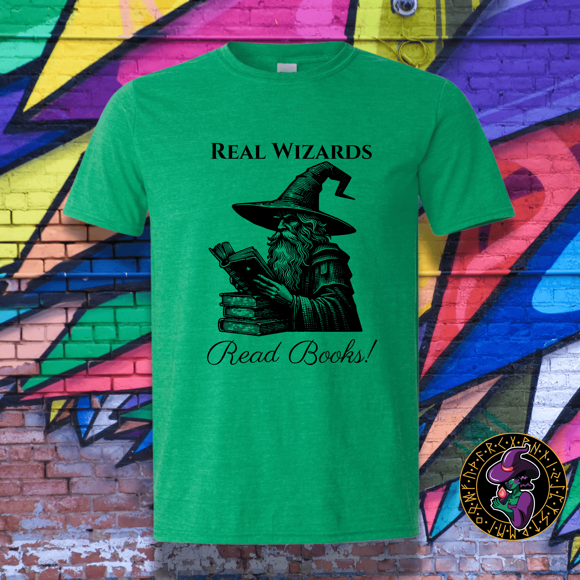 T-Shirt Heather Irish Green / S Real Wizards Read Books T-Shirt