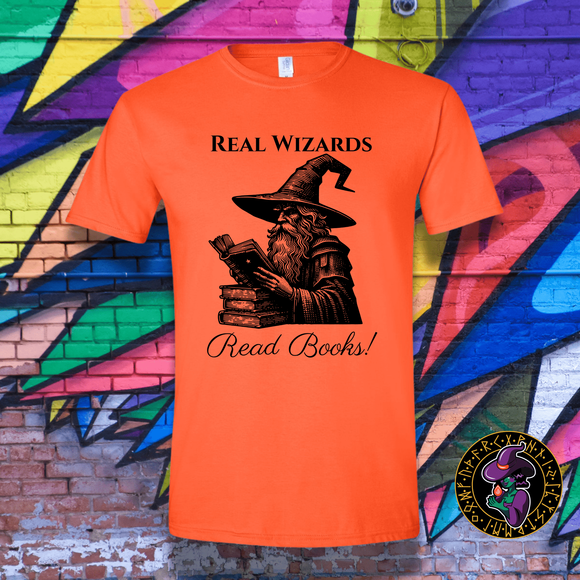 T-Shirt Orange / S Real Wizards Read Books T-Shirt