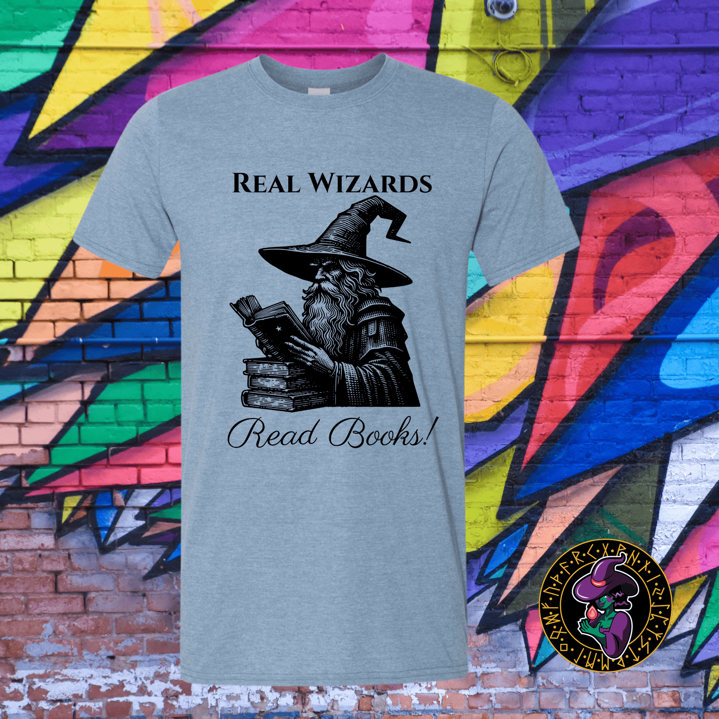 T-Shirt Heather Indigo / S Real Wizards Read Books T-Shirt