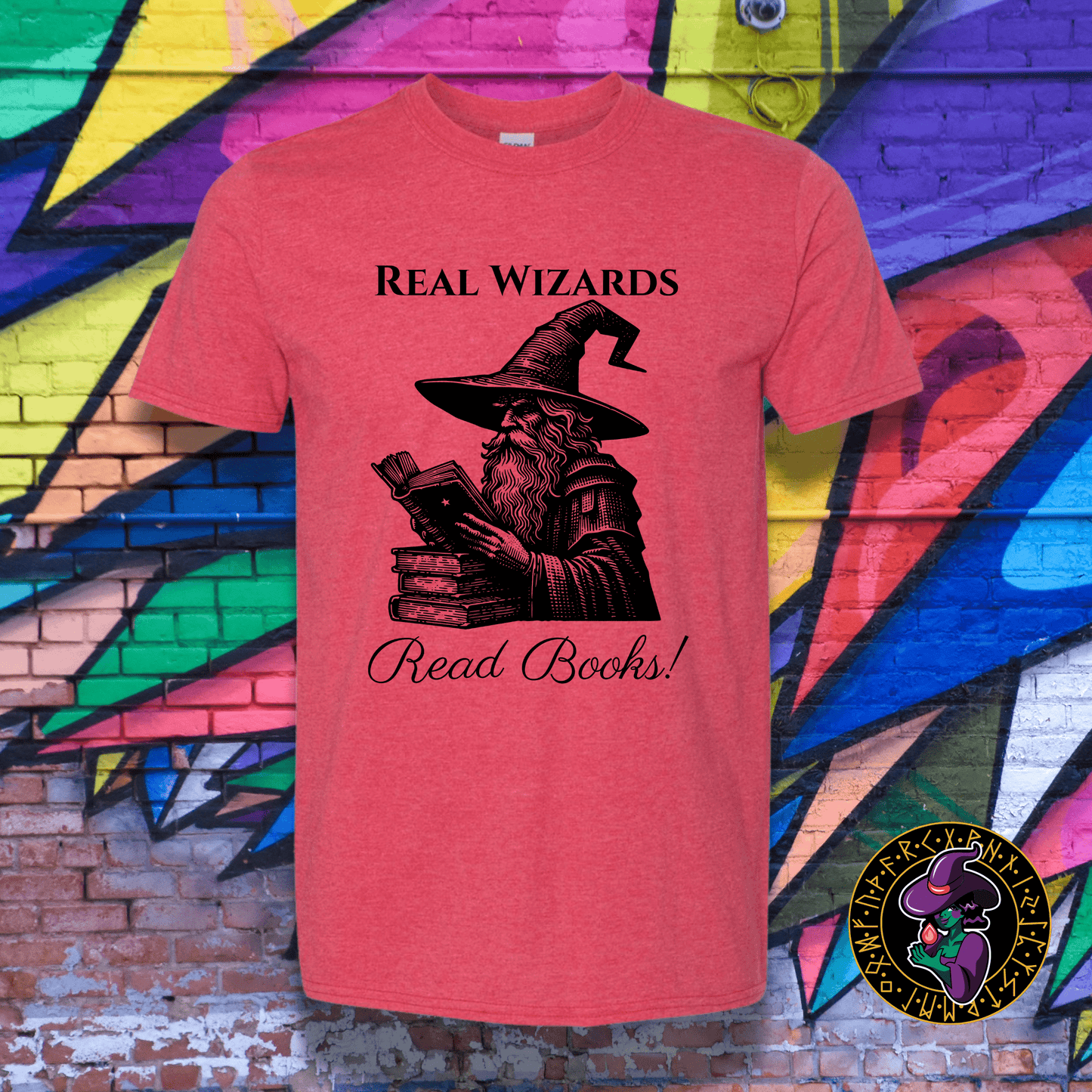 T-Shirt Heather Red / S Real Wizards Read Books T-Shirt