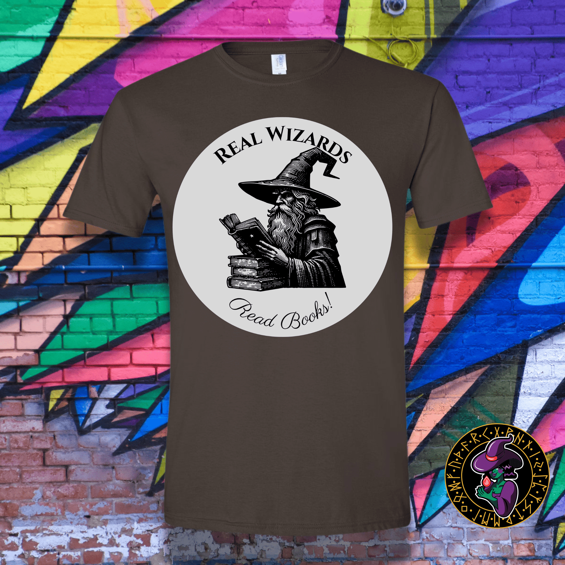 T-Shirt Dark Chocolate / S Real Wizards Read Books V2 T-Shirt