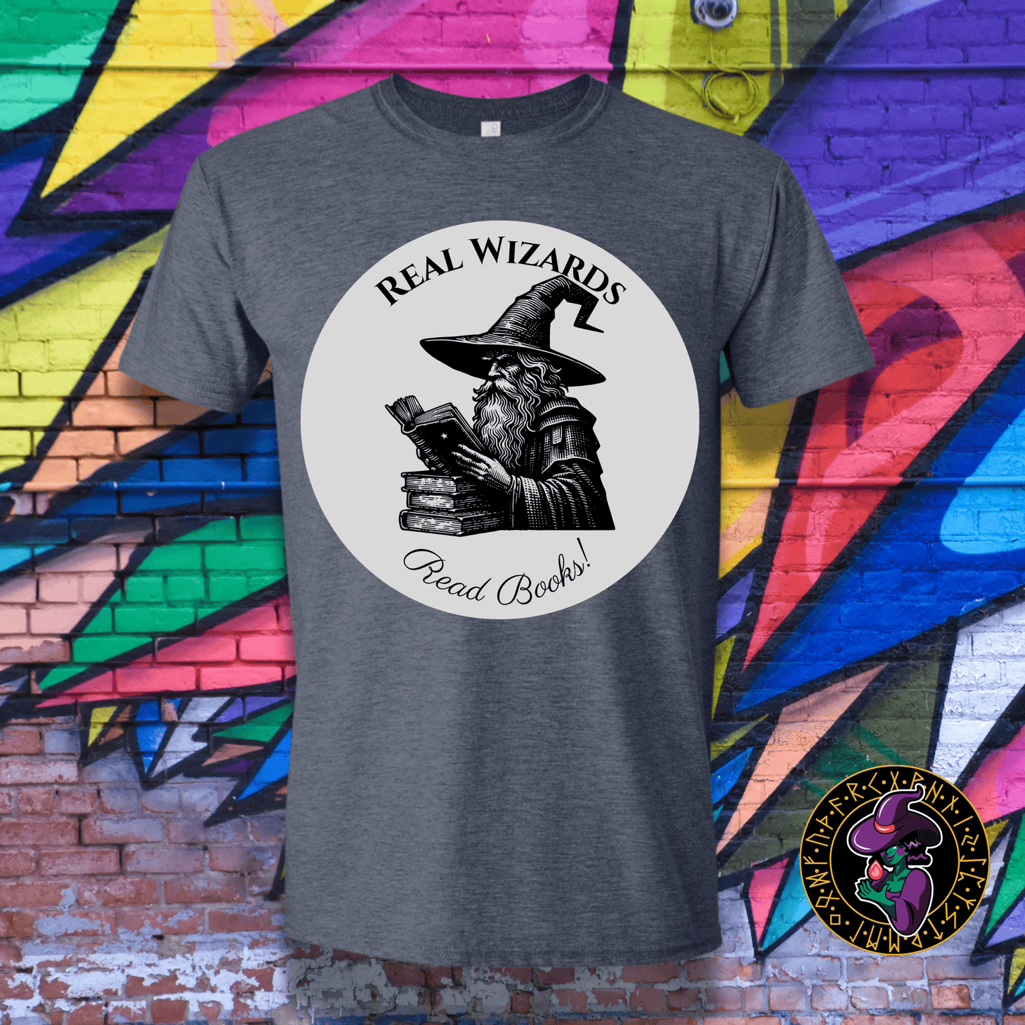 T-Shirt Heather Navy / S Real Wizards Read Books V2 T-Shirt