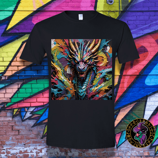 T-Shirt Black / S Splatter Dragon Painting T-Shirt