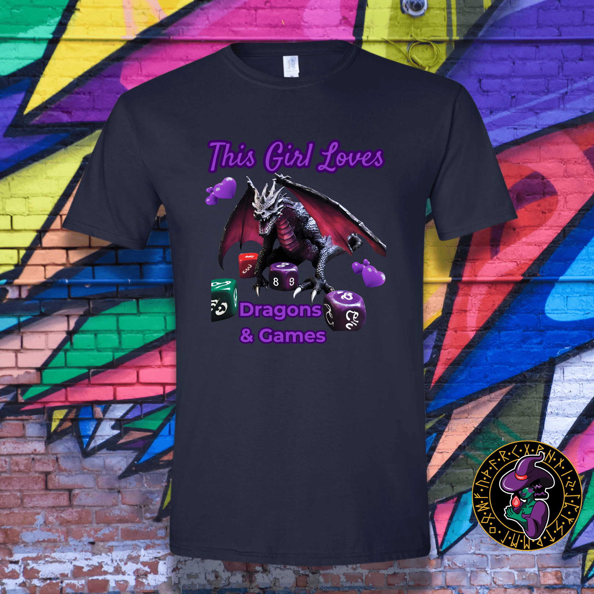 T-Shirt Navy / S This Girl Loves Dragons & Games T-Shirt