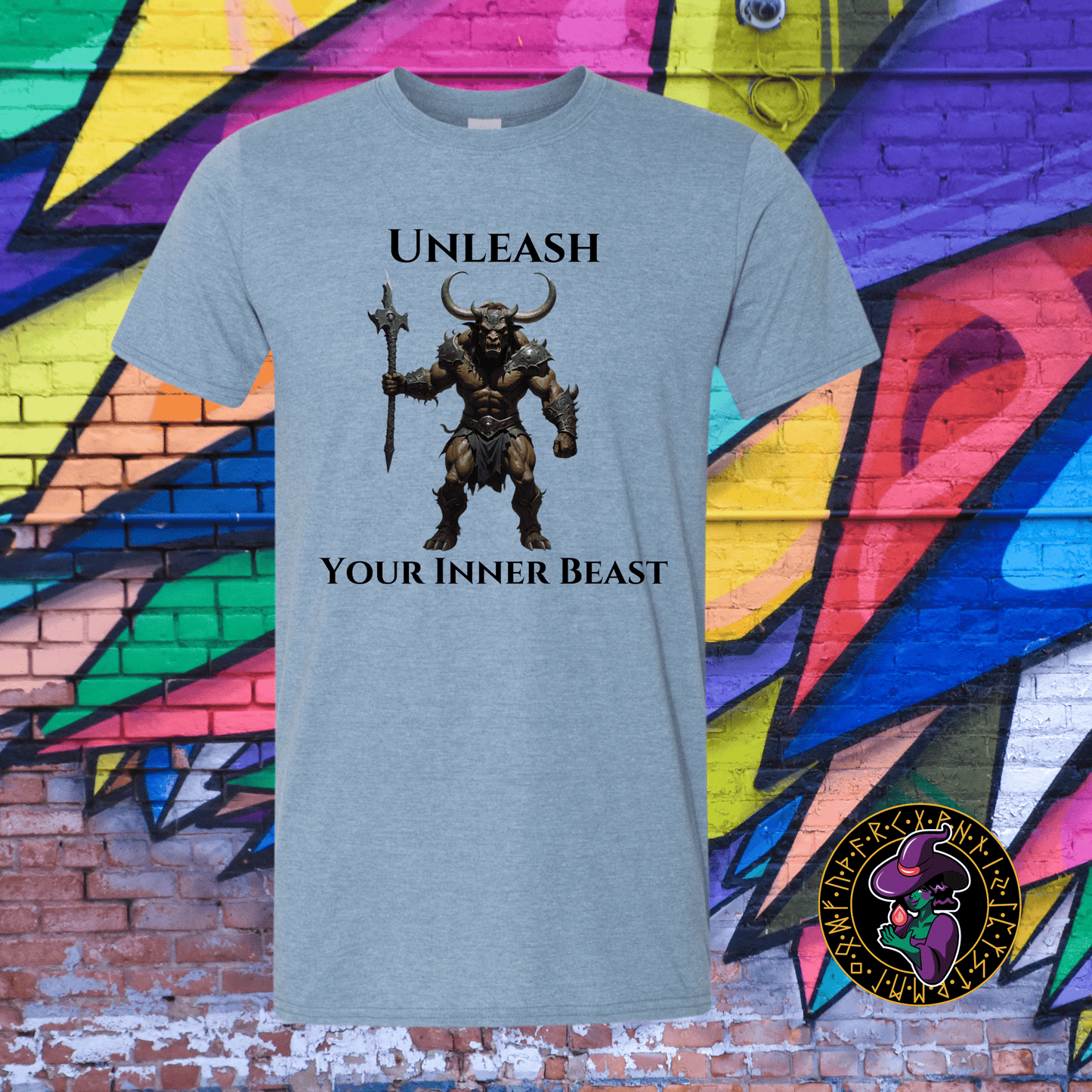 T-Shirt Heather Indigo / S Unleash Your Inner Beast Minotaur T-Shirt Unleash Your Inner Beast Minotaur T-Shirt