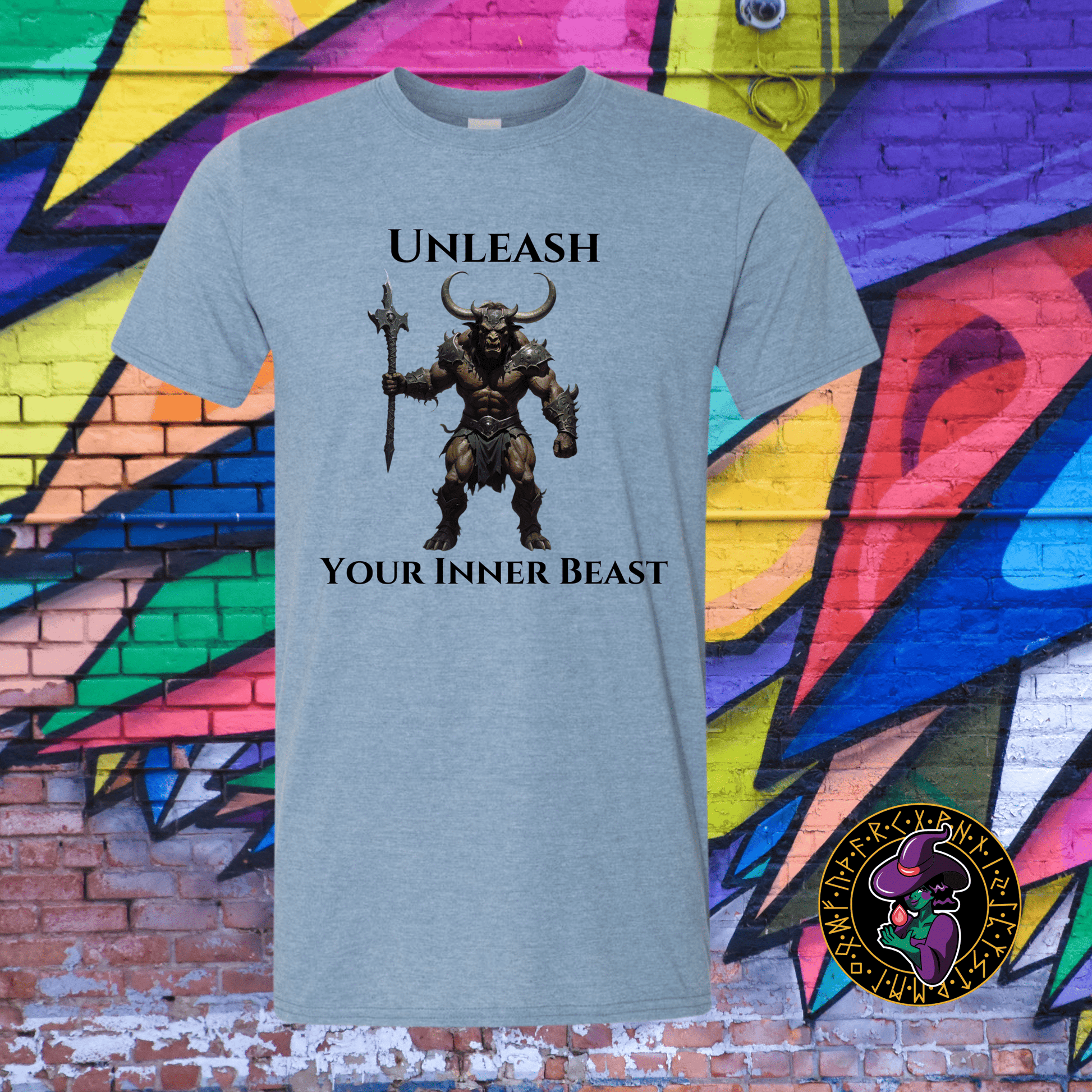 T-Shirt Heather Indigo / S Unleash Your Inner Beast Minotaur T-Shirt Unleash Your Inner Beast Minotaur T-Shirt