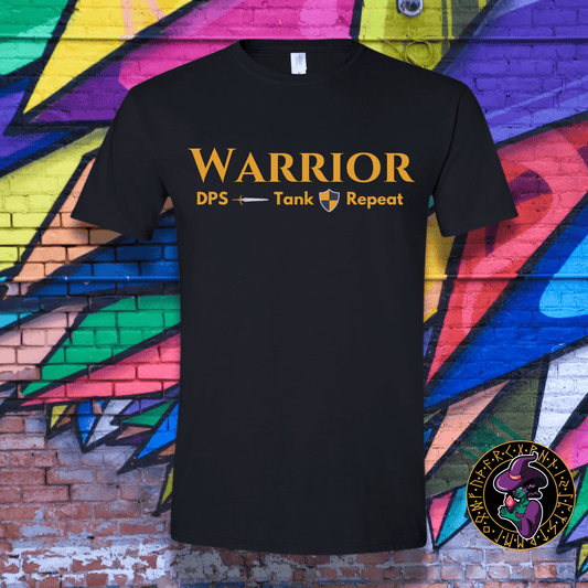 T-Shirt Black / S Warrior DPS Tank Repeat T-Shirt Warrior DPS Tank Repeat T-Shirt